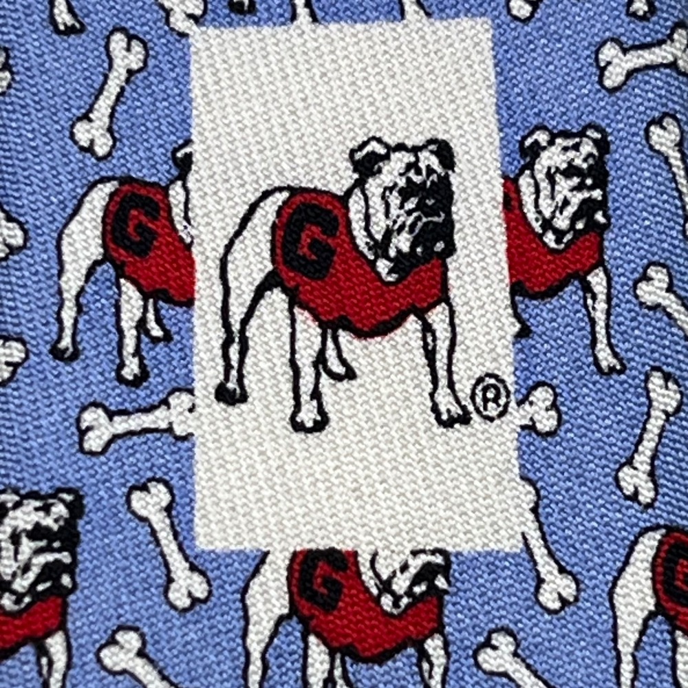 Vineyard Vines Tie Mens Blue Silk Georgia Bulldogs Custom Collection 58x3.5 - Picture 10 of 11